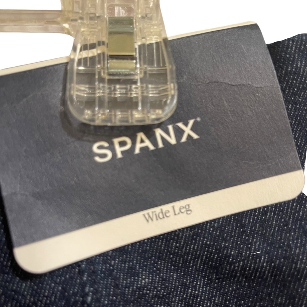 NWT Spanx Everywear Zero Waistband Cropped Wide Leg Jeans Raw Indigo Sz XL Reg - Picture 8 of 13